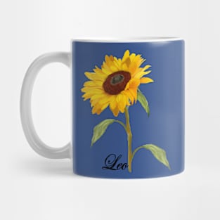 Leo Zodiac Horoscope Sunflower hand drawn art Mug